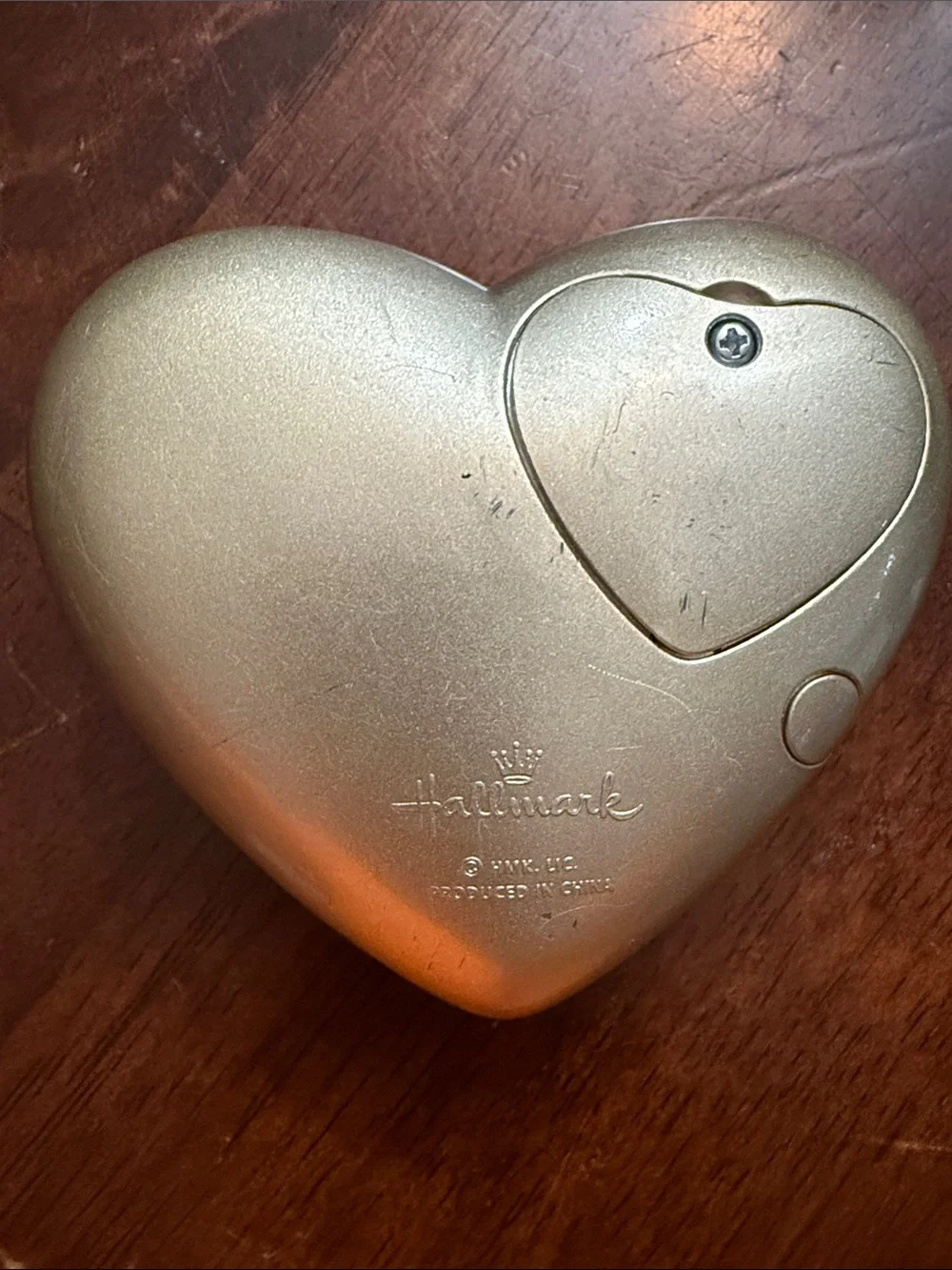 Vintage Hallmark heart shaped gold tone trinket box
